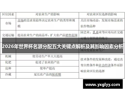 2026年世界杯名额分配五大关键点解析及其影响因素分析
